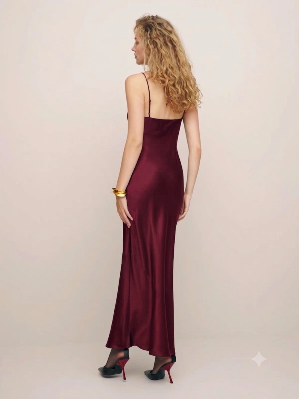 NEW REFORMATION Parma Silk Burgundy Red Slip Dress, wedding guest max dress - Picture 2 of 14